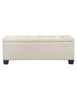 Artiss Linen Storage Blanket Box Ottoman 97cm in Beige