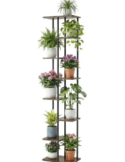 Artiss Metal Flower Pots Shelf Plant Stand 8 Tiers in Black