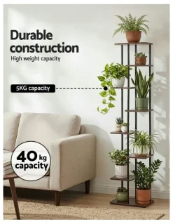 Artiss Metal Flower Pots Shelf Plant Stand 8 Tiers in Black