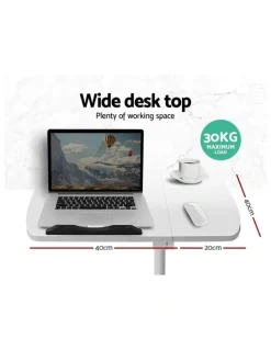 Artiss Mobile Laptop Adjustable Desk in White