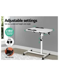 Artiss Mobile Laptop Adjustable Desk in White