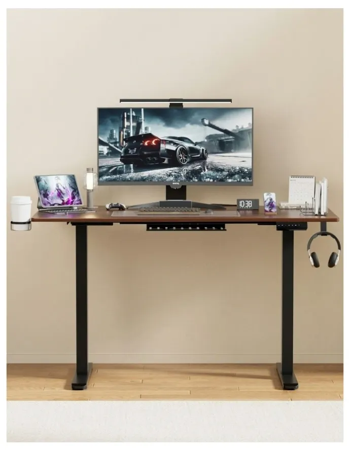 Artiss Motorised Dual Motor Electric Standing Desk 140cm in Walnut