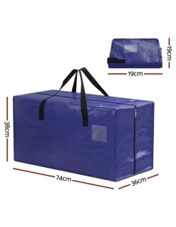 Artiss Moving Bags Heavy Duty Waterproof Backpack Straps Large Storage Totes 5 Pack in Blue
