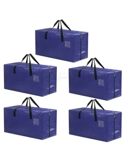 Artiss Moving Bags Heavy Duty Waterproof Backpack Straps Large Storage Totes 5 Pack in Blue
