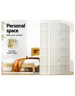 Artiss 3 Panel Nova Foldable Wooden Divider in White