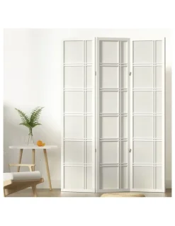 Artiss 3 Panel Nova Foldable Wooden Divider in White