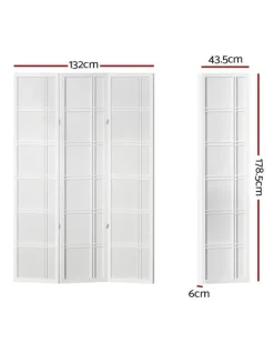 Artiss 3 Panel Nova Foldable Wooden Divider in White
