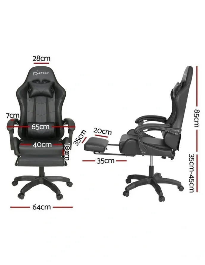 Artiss 6 Point Massage Gaming Office Chair in Black