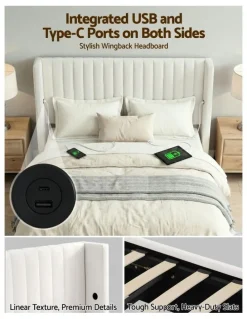 Artiss Queen Bed Frame With Gaslift Storage in White