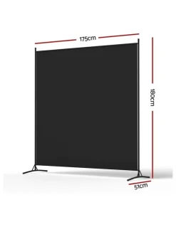 Artiss Room Divider Screen 175x180cm in Fabric Black