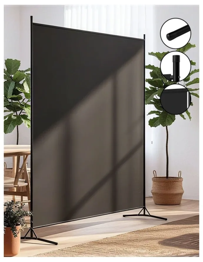 Artiss Room Divider Screen 175x180cm in Fabric Black