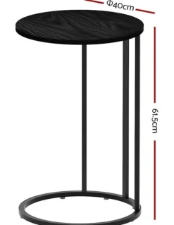 Artiss Round Side Table 40cm in Black