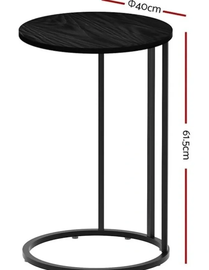 Artiss Round Side Table 40cm in Black