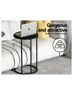 Artiss Round Side Table 40cm in Black