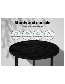 Artiss Round Side Table 40cm in Black