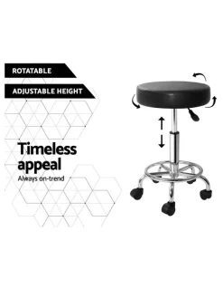 Artiss Salon Stool Round Swivel Chair in Black