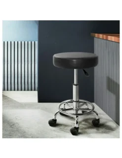 Artiss Salon Stool Round Swivel Chair in Black