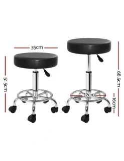 Artiss Salon Stool Round Swivel Chair in Black