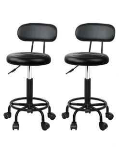 Artiss Salon Stool Swivel Chair x2 Backrest