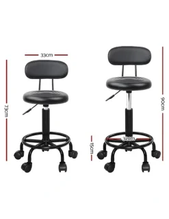 Artiss Salon Stool Swivel Chair x2 Backrest