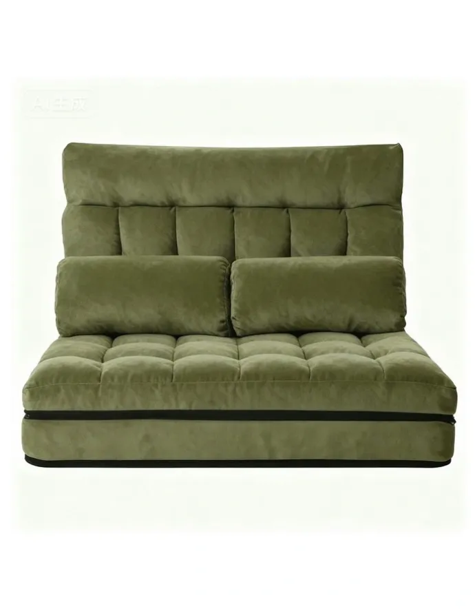 Artiss 2 Seater Lounge Sofa Bed in Green Fabric