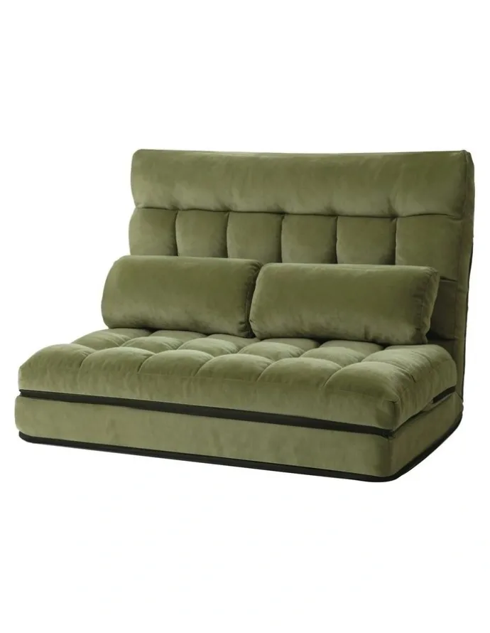 Artiss 2 Seater Lounge Sofa Bed in Green Fabric