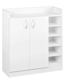 Artiss Shoe Rack Cabinet 21 Pairs Adjustable Shelves in White Clair