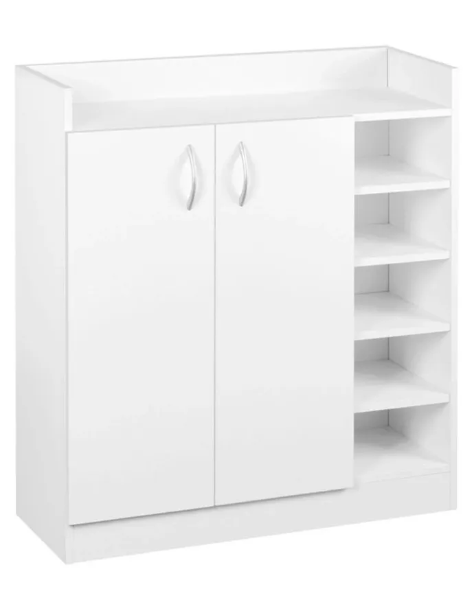 Artiss Shoe Rack Cabinet 21 Pairs Adjustable Shelves in White Clair