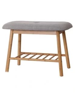 Artiss Shoe Rack Shoe Bench Fabric Seat 2 Pairs