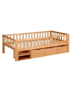 Artiss Single Bed Frame with 3 Storage Drawer in Beige