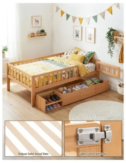 Artiss Single Bed Frame with 3 Storage Drawer in Beige
