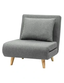 Artiss Sofa Bed Convertible Couch Recliner Lounge Chair Linen in Grey