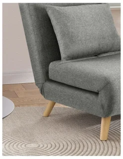 Artiss Sofa Bed Convertible Couch Recliner Lounge Chair Linen in Grey