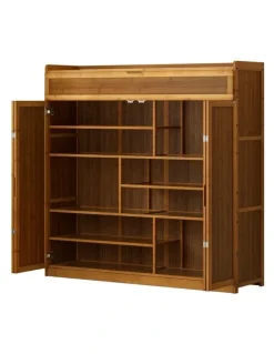 Artiss Storage Cupboard 30 Pairs Shoe Rack in Brown