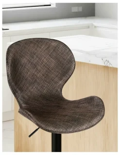 Artiss Swivel Gas Lift Counter Chair Wing PE Rattan Bar Stools Set Of 2 in Brown