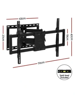Artiss Swivel Tilt Extendable Full Motion TV Wall Mount Bracket 37 - 85 in Black