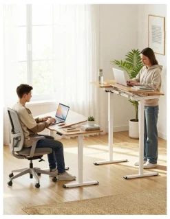 Artiss Tilting Top Electric Standing Desk in Brown