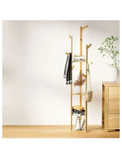 Artiss Tree Shelf Clothes Rack 165CM Bamboo