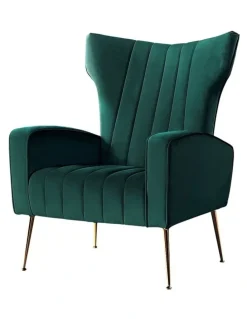 Artiss Velvet Kate Armchair in Green