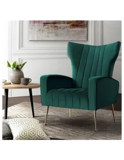Artiss Velvet Kate Armchair in Green