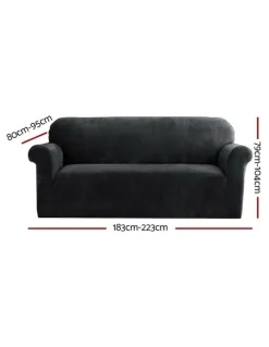 Artiss Velvet Sofa Cover in Black
