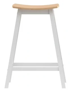 Artiss Wooden Bar Stools x2 in White/Brown