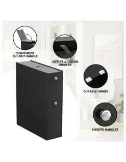 Artiss Wooden Bathroom Storage Cabinet in Black