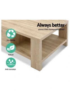 Artiss Wooden Coffee Table Oak