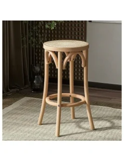 Artiss Wooden Rattan Seat Bar Stool in Pine