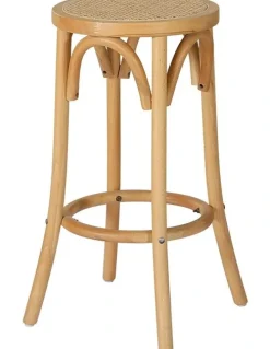 Artiss Wooden Rattan Seat Bar Stool in Pine