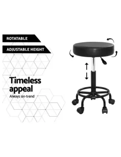 Artiss 2x Salon Stool Round Swivel Chair