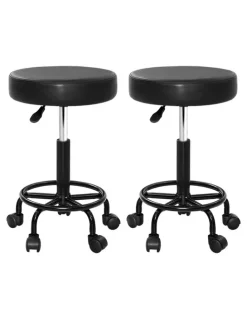 Artiss 2x Salon Stool Round Swivel Chair