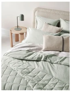 Aura Home Chambray Coverlet in Mist