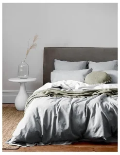 Aura Home Chambray Fringe Bedlinen Collection in Dove